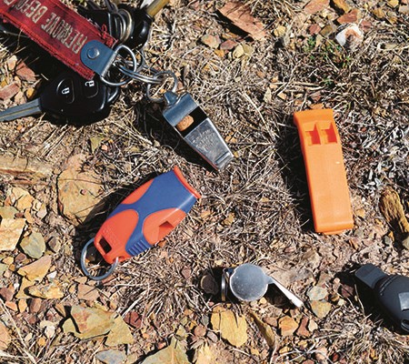 We tested the AMK SOL Fox 40 Sharx Emergency Whistle against four other whistles used by the Scouts,