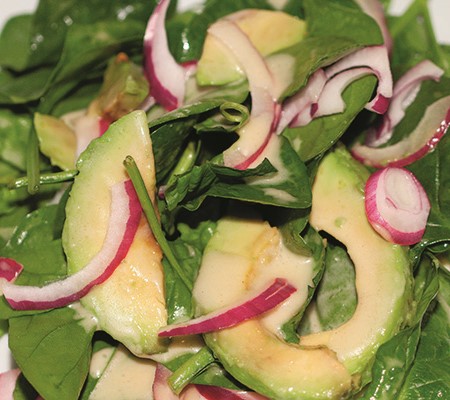 Spinach and Avocado Salad with Honey Dijon Dressing