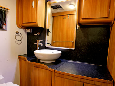 Coromal Caravans Princeton P635XC bathroom and sink