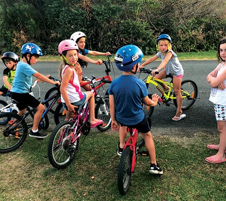 Kids on bikes in Inverloch Victoria