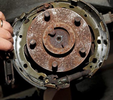 Replacing brake shoes and drums