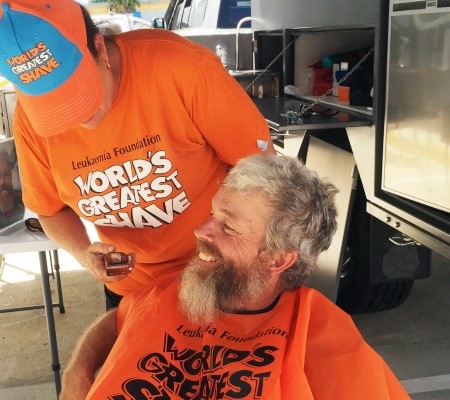 Dave Willoughby sacrifices his beard for a good cause.
