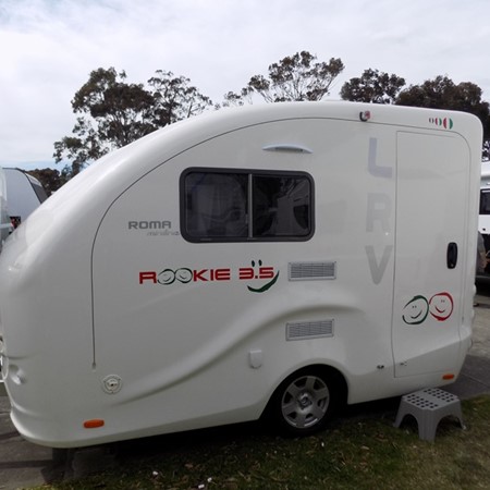 Roma Caravans unveiled a stylish Italian mini-caravan.