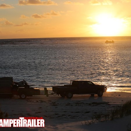 Sunset at Lancelin, WA. Or just another day at the Camper Trailer Australia 'office'.
