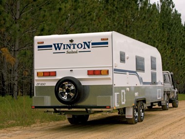 The customised Sunland Caravans Winton IV ready for action.