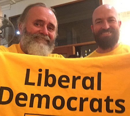Roothy with fellow Liberal Democrats running mate Gabriel Buckley.