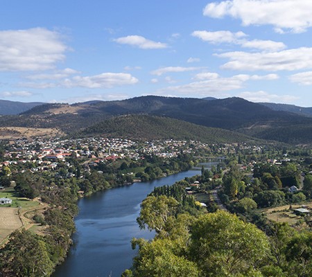 New Norfolk is situated on the Derwent River 