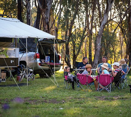 Family camping with kids