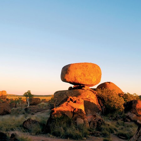 The closest town is 110km north of The Devils Marbles.