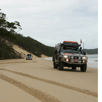 This half-day trip can be started from Kooringal or Tangalooma, and requires high ground clearance and low tyre pressure (especially when moving from the beach inland).