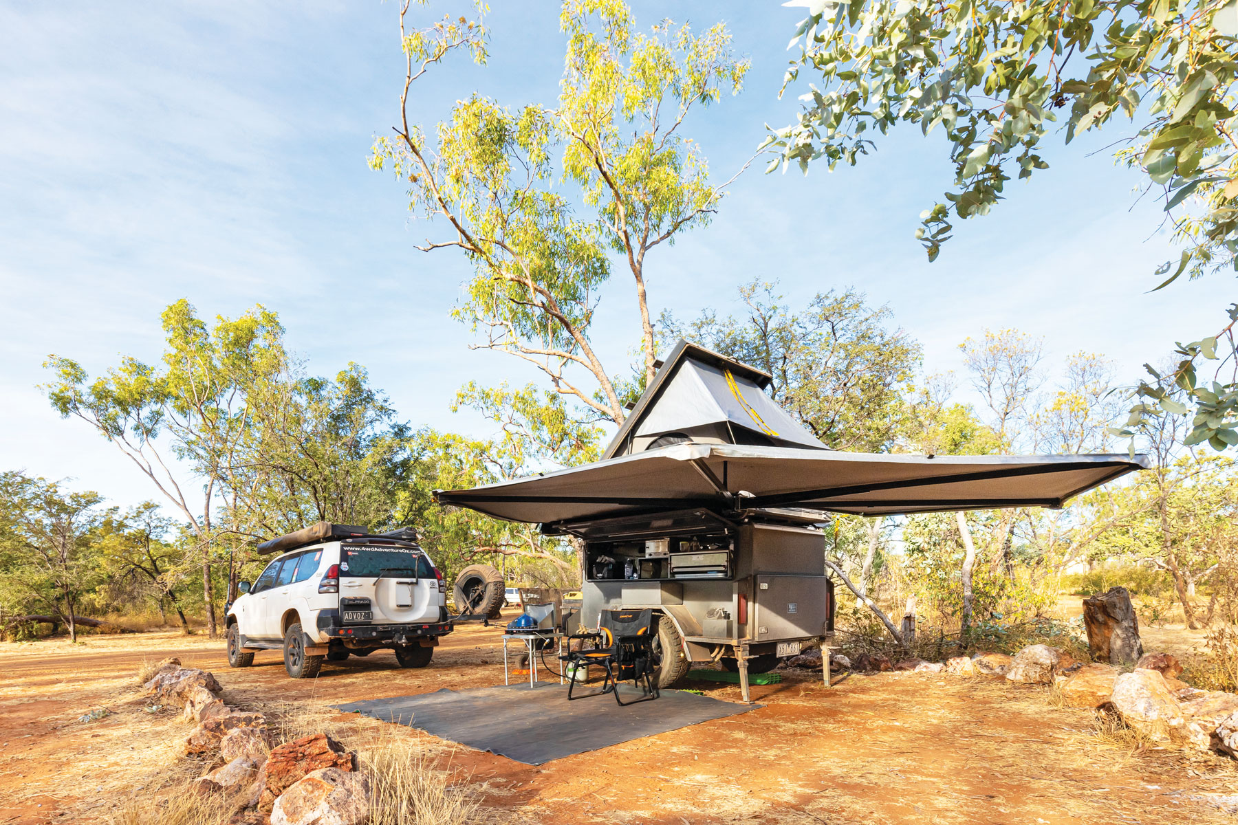 An awning on your camper will provide shade and protection from the rain