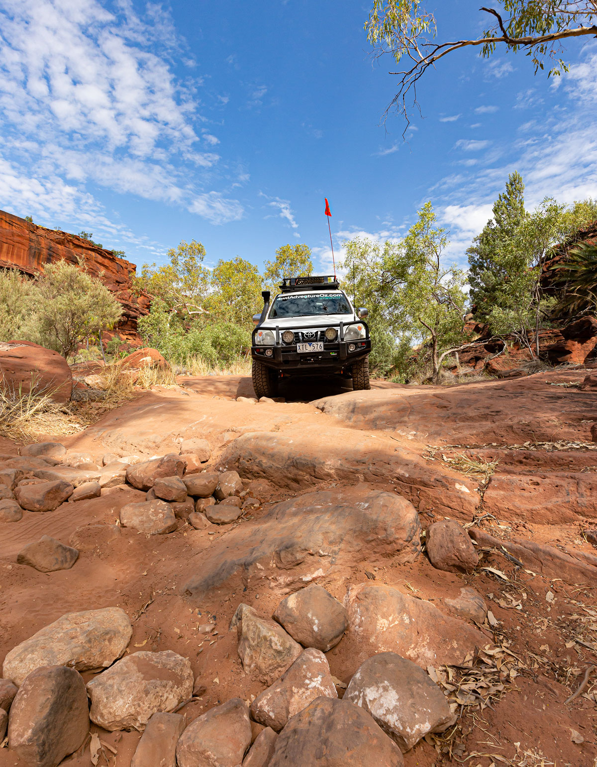 A high clearance 4WD vehicle is necessary to access Palm Valley