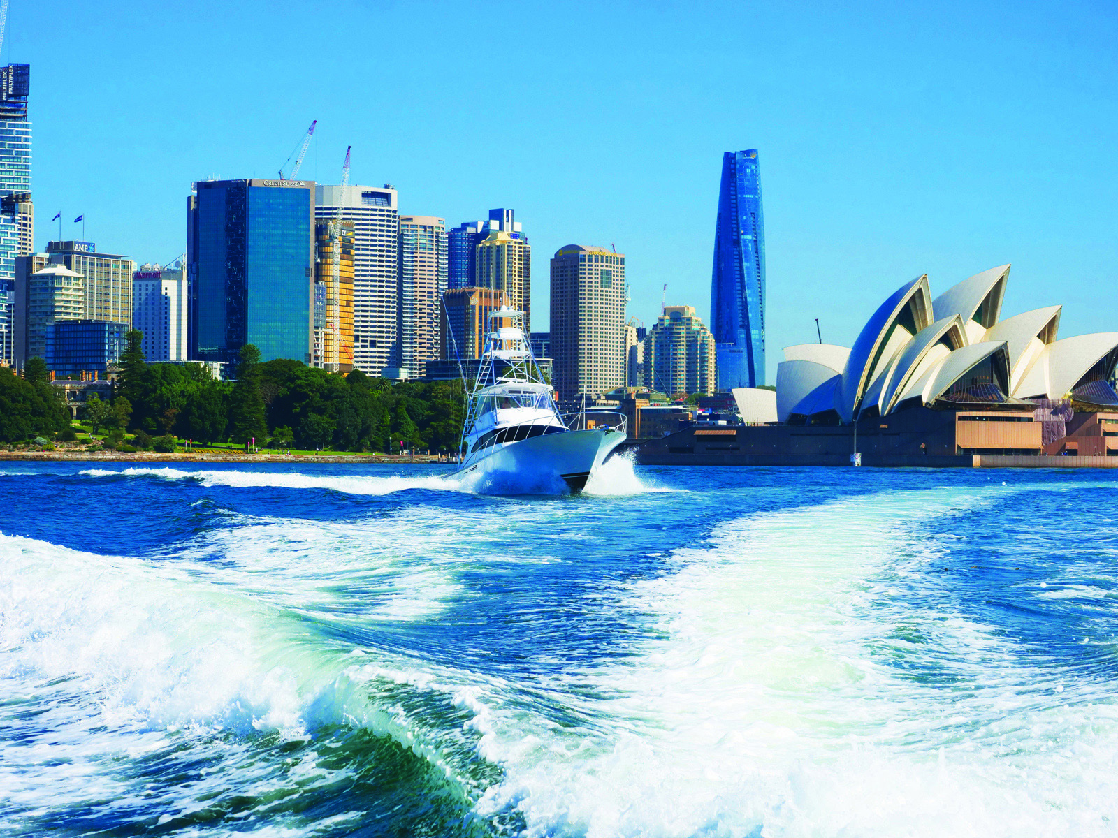 Boat cruising through the water