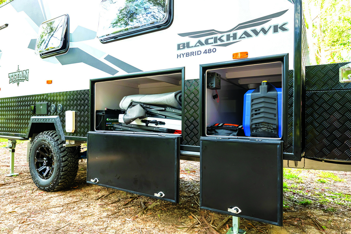 Blackhawk Titan caravan external storage compartments