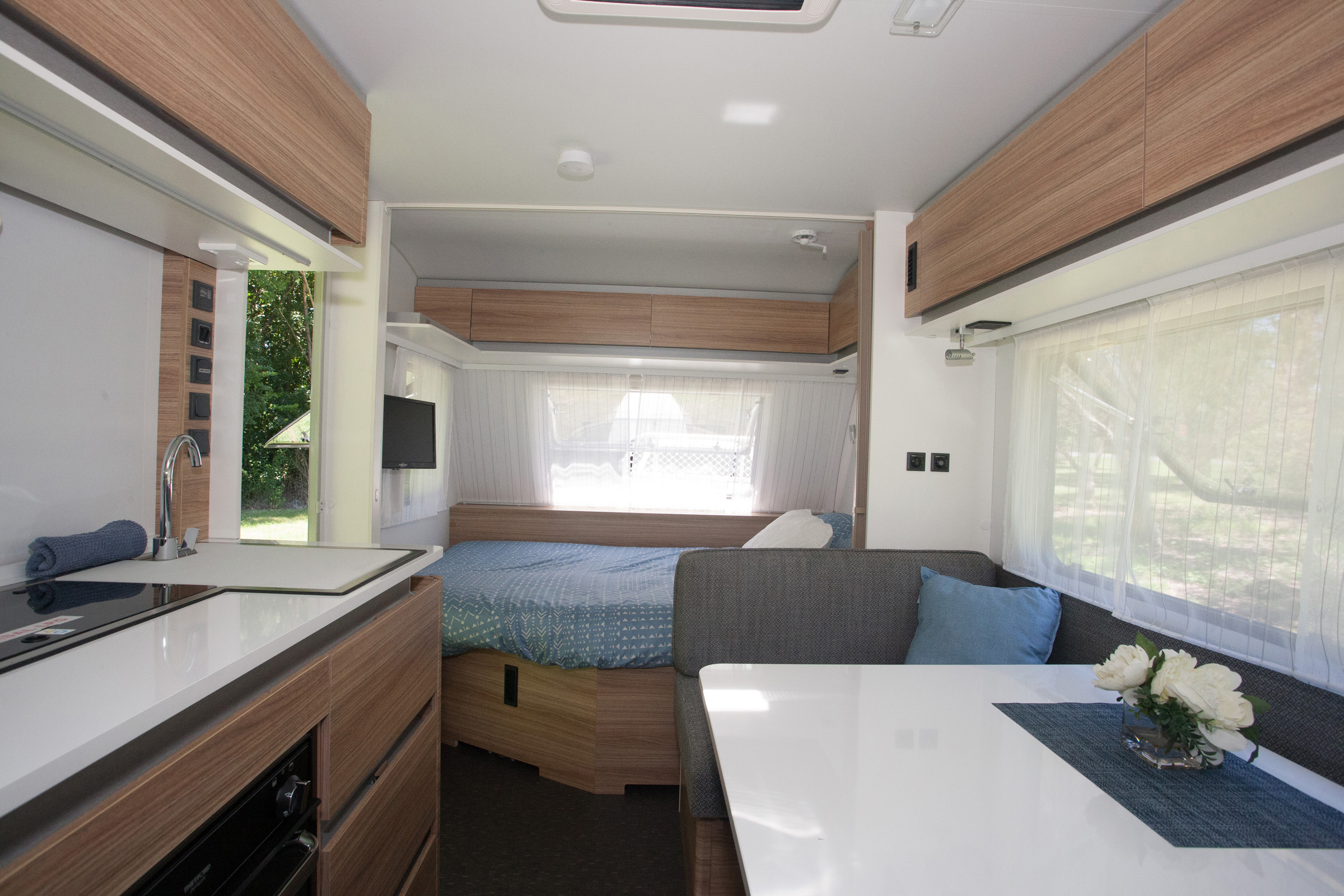 Timber accents throughout the van give it a different look