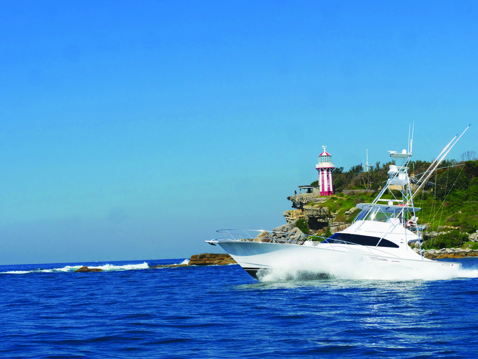 Yacht cruising in the water