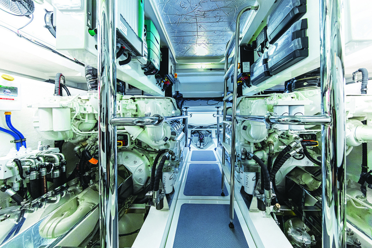 Engine room of a yacht