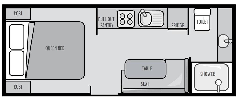 Snowy River 5.18m/17ft Caravan Floor plan