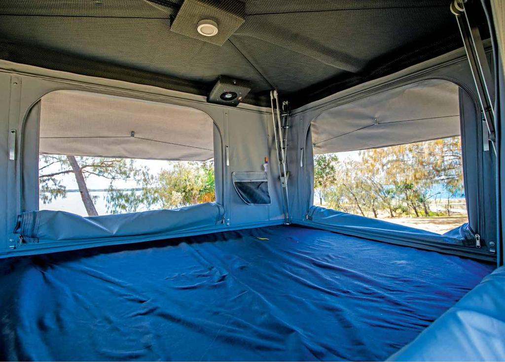 Roof top tent spacious bed