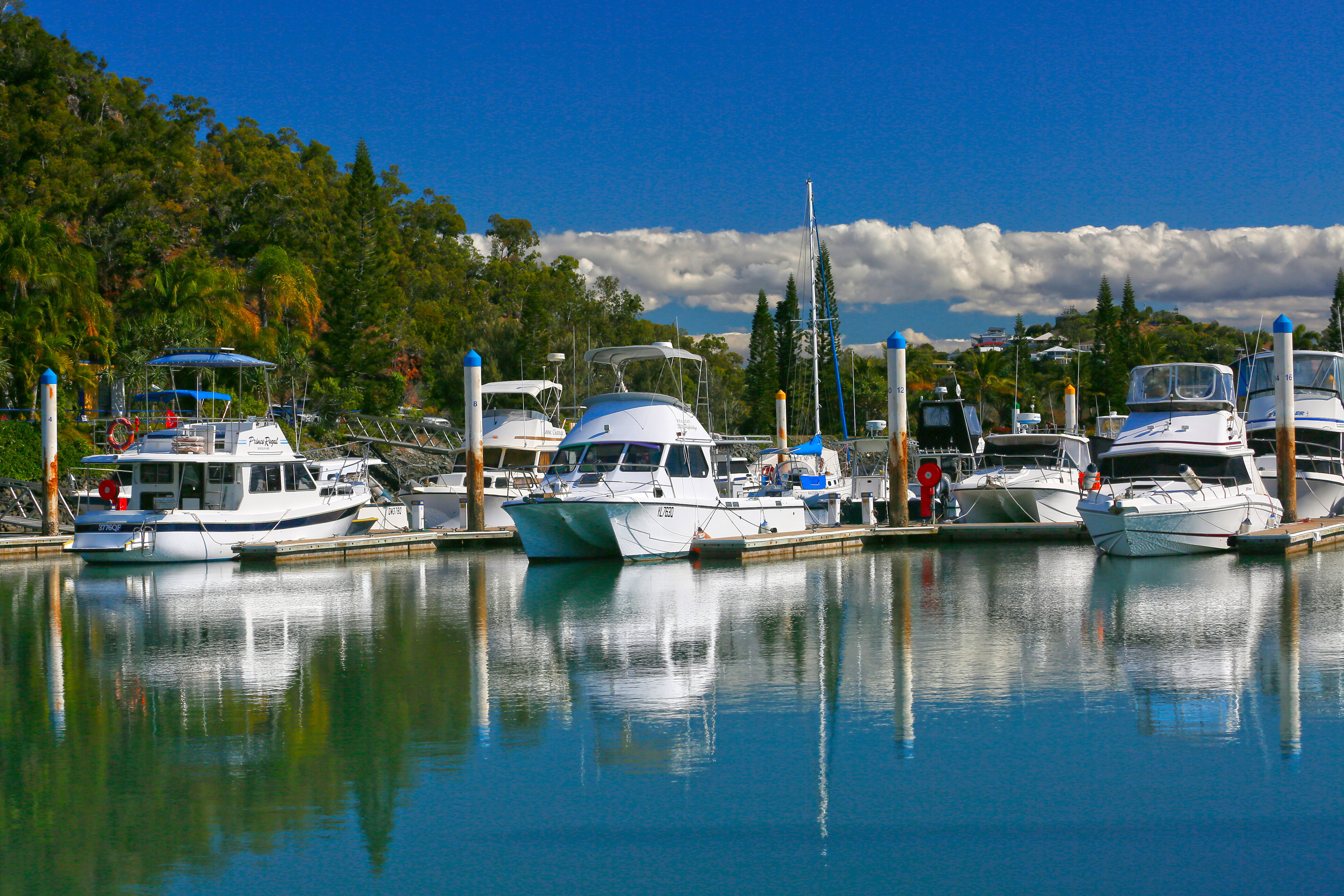 Placid berths at the Keppel Bay Marina are a top place to stop