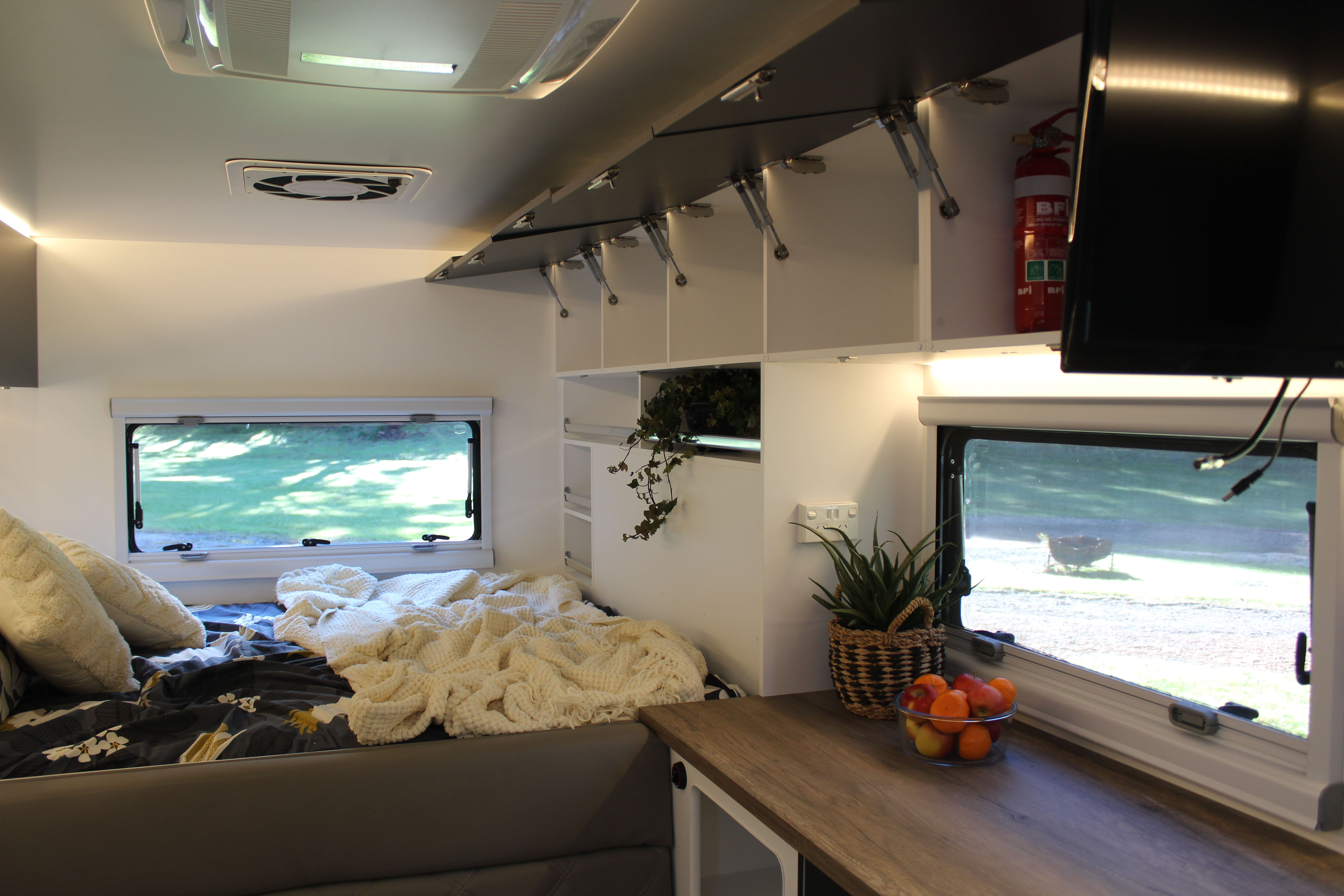 The interior of the Wallaroo, with generous storage space on display